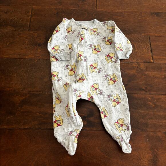 Disney Winnie The Pooh Girls Boys 6-9 Month Pajamas Footies Romper One Piece - Picture 1 of 5
